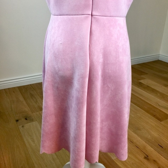 NEW Pappagallo Faux Suede Scalloped Dress Pink - Picture 7 of 9
